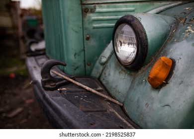 Part Of Old Fashion Car-truck In Car Scrap.