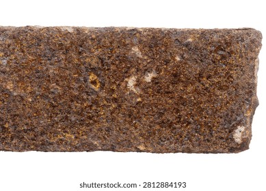 Part of old unknown rusty object isolated on white background. The usual metal detecting find.