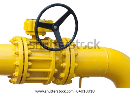 part of pipe with valve  isolated over white