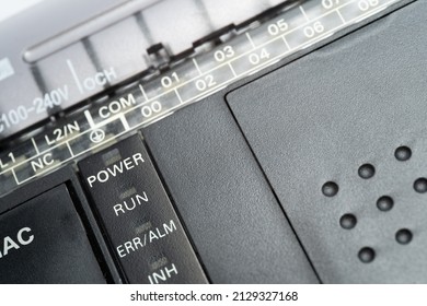 The Part Of PLC Computer. Automatic Input Of A Reserve, PLC. Close-up,