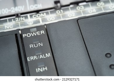 The Part Of PLC Computer. Automatic Input Of A Reserve, PLC. Close-up,