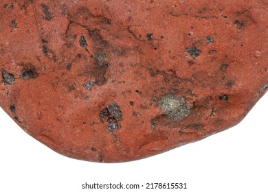 Part Of A Red Stone Isolated On White Background.