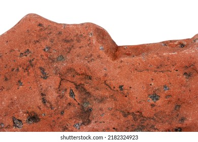 Part Of A Red Stone Isolated On White Background.