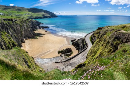 Part of the rocky coast line of Dingle peninsula in the south - west part of Ireland.  - Shutterstock ID 1619342539