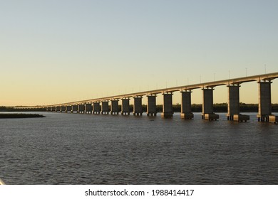 Part Of Rosario Victoria Bridge Across Parana River, Argentina