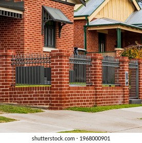 Part Of Row Of Mid-20th Century Suburban Bungalows In A Rural Town In Australia