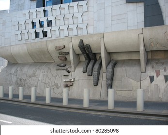 Part Of The Scottish Parliament Building In Edinburgh