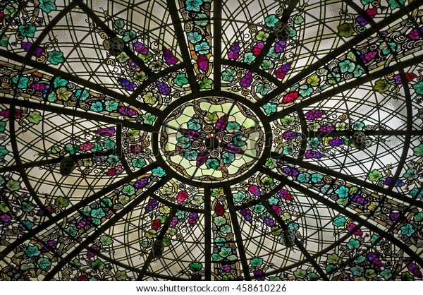 Part Stainedglass Dome Casa Loma Conservatory Stock Photo Edit