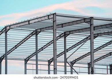 part of Steel frame commercial building under construction - Powered by Shutterstock