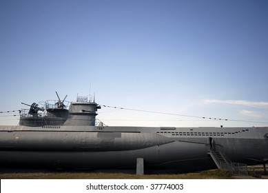 Part Of Submarine From World War 2 - It Is Located On The Beach In Laboe Near Kiel In Germany. Type VII U-Boat U-995.