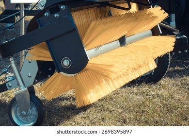 Part of sweeper using for cleaning surface in urban or countryside. Modern technology