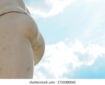 Part Of White Marble Statue - Buttocks.