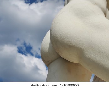 Part Of White Marble Statue - Buttocks.