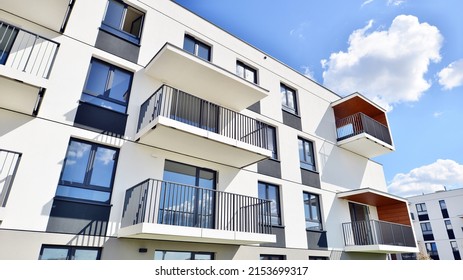 Part White Residential Building Balconies Blue Stock Photo Shutterstock