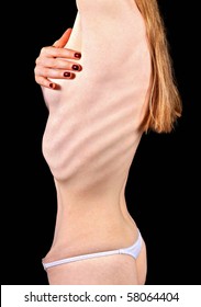 Part Of Woman Body Suffering Anorexia Nervosa