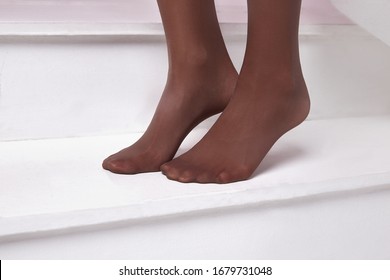 Women Feet In Pantyhose