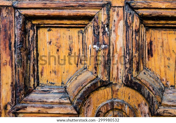 Part Wood Door Color Painted Wall Stock Photo Edit Now 299980532