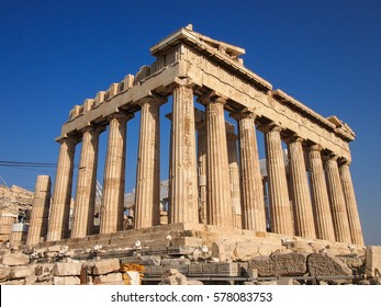 Facade Ancient Temple Parthenon Acropolis Athens Stock Photo 60392707 ...