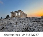 Parthenon Acropolis from Athens, Greec, at sunset