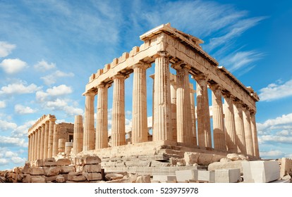 Parthenon temple on a bright day. Acropolis in Athens, Greece - Powered by Shutterstock