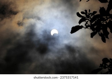 Partial Annular Solar Eclipse on October 14, 2023 Seen From Columbus, Ohio - Powered by Shutterstock