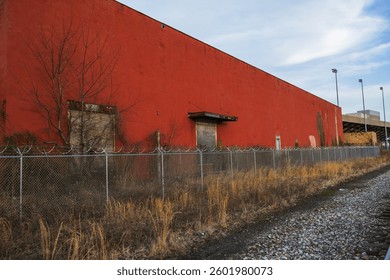 Partial Backside View of a Red Warehouse