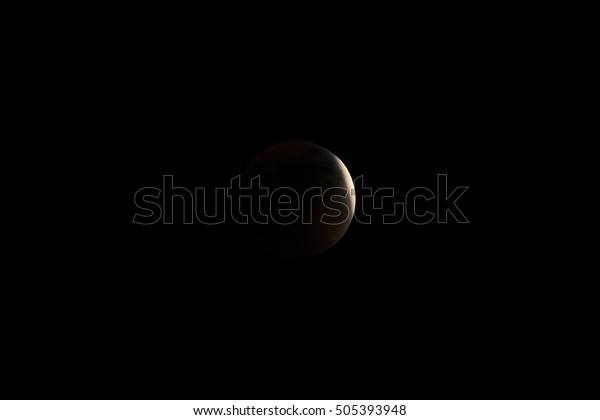 Partial before total\
lunar eclipse 2015, also known as blood moon, photographed sep\
27th, 8-11 pm, in the mountains of Colombia at 3\'560 mabsl,\
national park Cocuy.