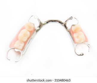 partial dental prosthetics (denture) on a white background