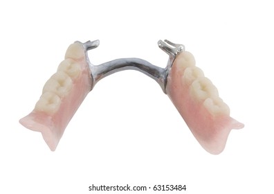 partial denture on a white background