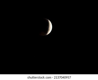 Partial Eclipse of the Moon in Black Night
