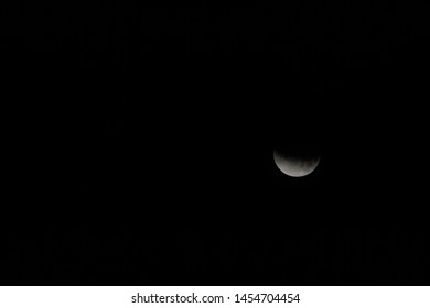 Partial Lunar Eclipse - 17th July 2019 - It Occurs When The Earth Moves Between The Sun & Moon , But The Three Celestial Bodies Do Not Form A Straight Line In Space.