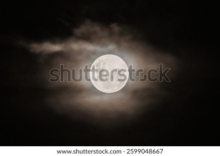 Partial Lunar Eclipse - Blood Moon, Full Moon and clouds in Blayney, Central West, NSW, Australia.