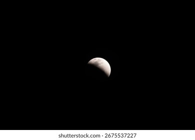 Partial lunar eclipse with Earth’s shadow in Mozambique on 07 September 2025