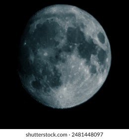 A partial lunar phase when darkness covers a large part of the Moon. The rugged lunar surface, decorated with craters, stands out against a dark background. This image is mysterious - Powered by Shutterstock