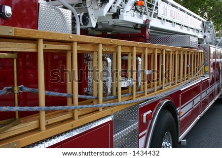 Partial profile of a fire truck