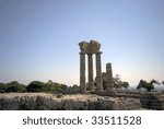 Partial reconstruction of the ancient temple of  Apollo,  Rhodes City, Greece.