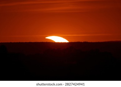Partial solar eclipse of August 12, 2026, photographed from Pilsen, Czech Republic, with a camera with a full-frame sensor and optics with a focal length of 1200mm.