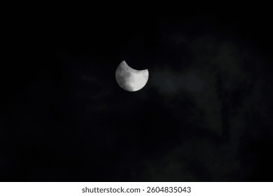 Partial solar eclipse with clouds, Netherlands