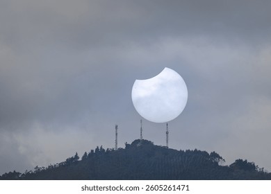 Partial solar eclipse in Galicia, Spain