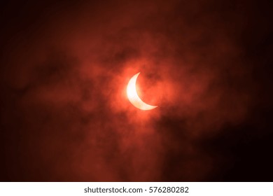Partial solar eclipse on 20 of March 2015 in Saint-Petersburg, Russia