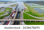 Partial View of a Barge in a Lock