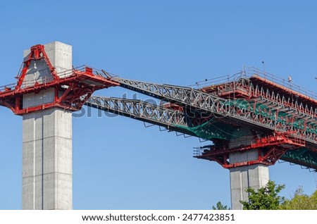 partial view of a bridge under construction, concept of engineering