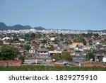 Partial view of the City of Santa Maria. State of Rio Grande do Sul in Brazil. Panoramic photo. Postcard. Urban area. University City. Geographic center of RS.