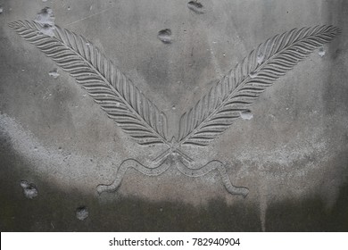 Partial View Of A Crypt With World War 2 Bulett Holes. 