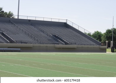 A Partial View Of An Empty High School Football Stadium