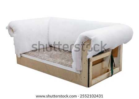 Partially Assembled Sofa Frame with Padding