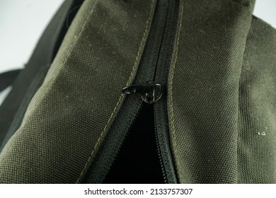 Partially Open Black Zipper Bag