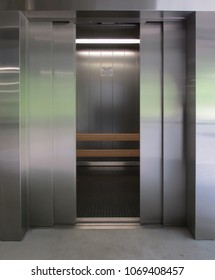 Partially Open Or Closed Elevator Lift Door