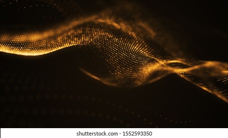 particle luxury gold abstract background wavy movement for happy new year and merry christmas festive season