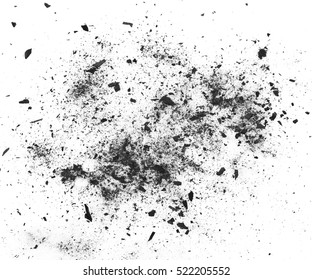 particles of charcoal on a white background  - Shutterstock ID 522205552